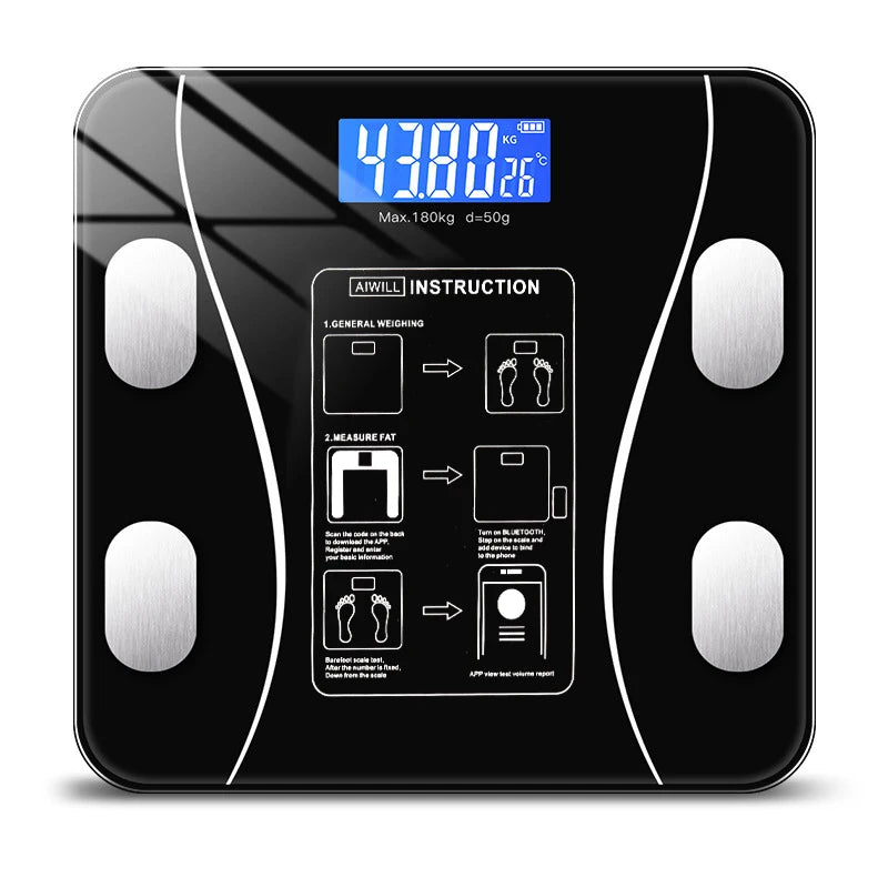 Body Fat Analyser Digital Bathroom Scale - With Smartphone App / Bluetooth-compatible - Homes Must Haves