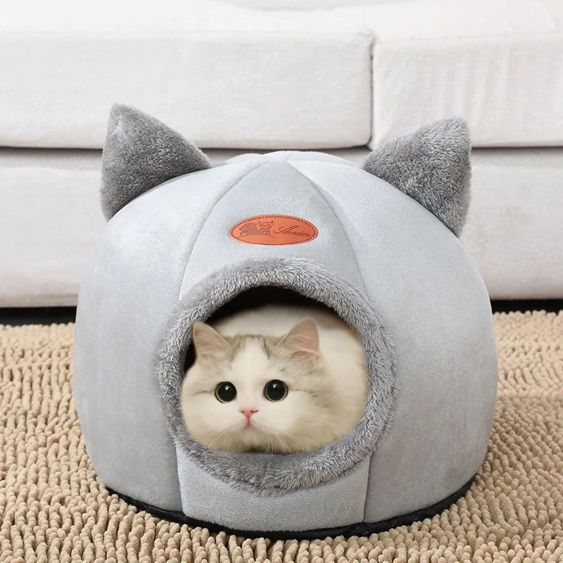 Winter Cat Bed Small Dog House - Cozy Cat Puppy Cave Nest - Homes Must Haves