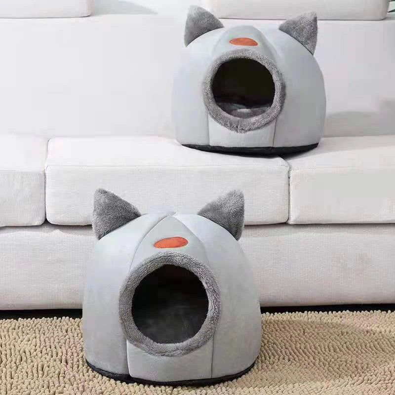 Winter Cat Bed Small Dog House - Cozy Cat Puppy Cave Nest - Homes Must Haves