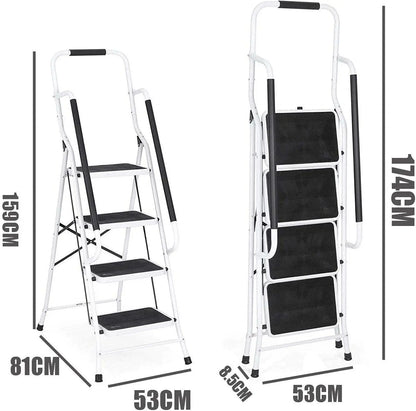 2-4 Steps Ladder Portable Foldable Anti Slip Feet for Indoor Outdoor Use - Homes Must Haves