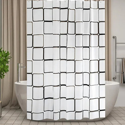 Waterproof Shower Curtain Mildew Proof Durable Bathroom Screens With Hooks - Homes Must Haves