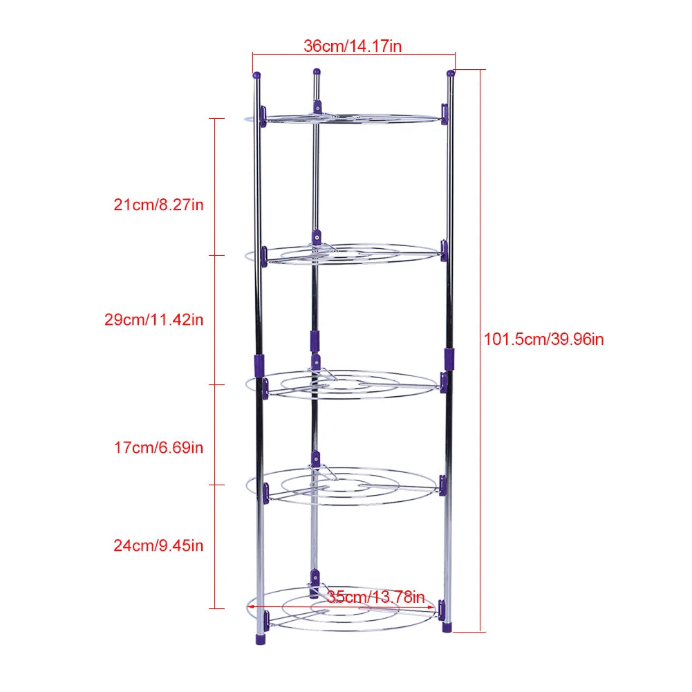 5 Tiers Home Kitchen Pans Pots Storage Rack Durable Metal Wire Shelving Organizer - Homes Must Haves