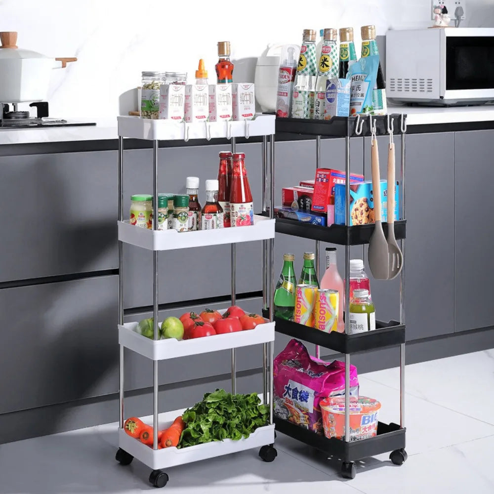 Slim Kitchen / Bathroom Storage Cart On Wheels - Suitable for Tight Spaces - Homes Must Haves