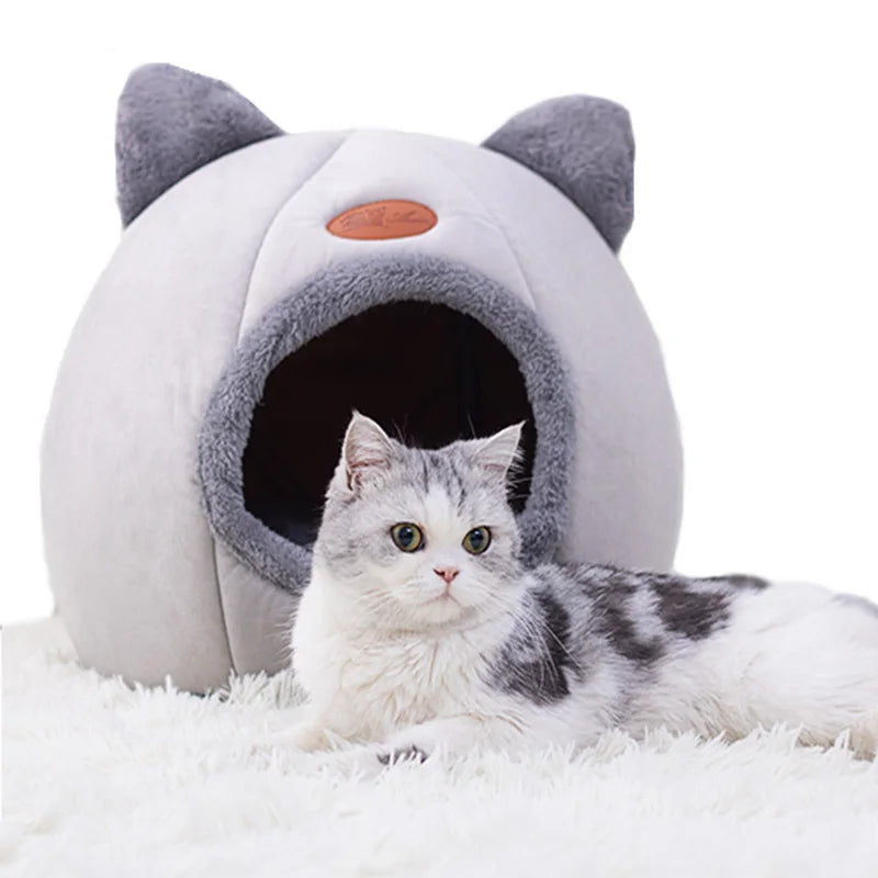 Winter Cat Bed Small Dog House - Cozy Cat Puppy Cave Nest - Homes Must Haves