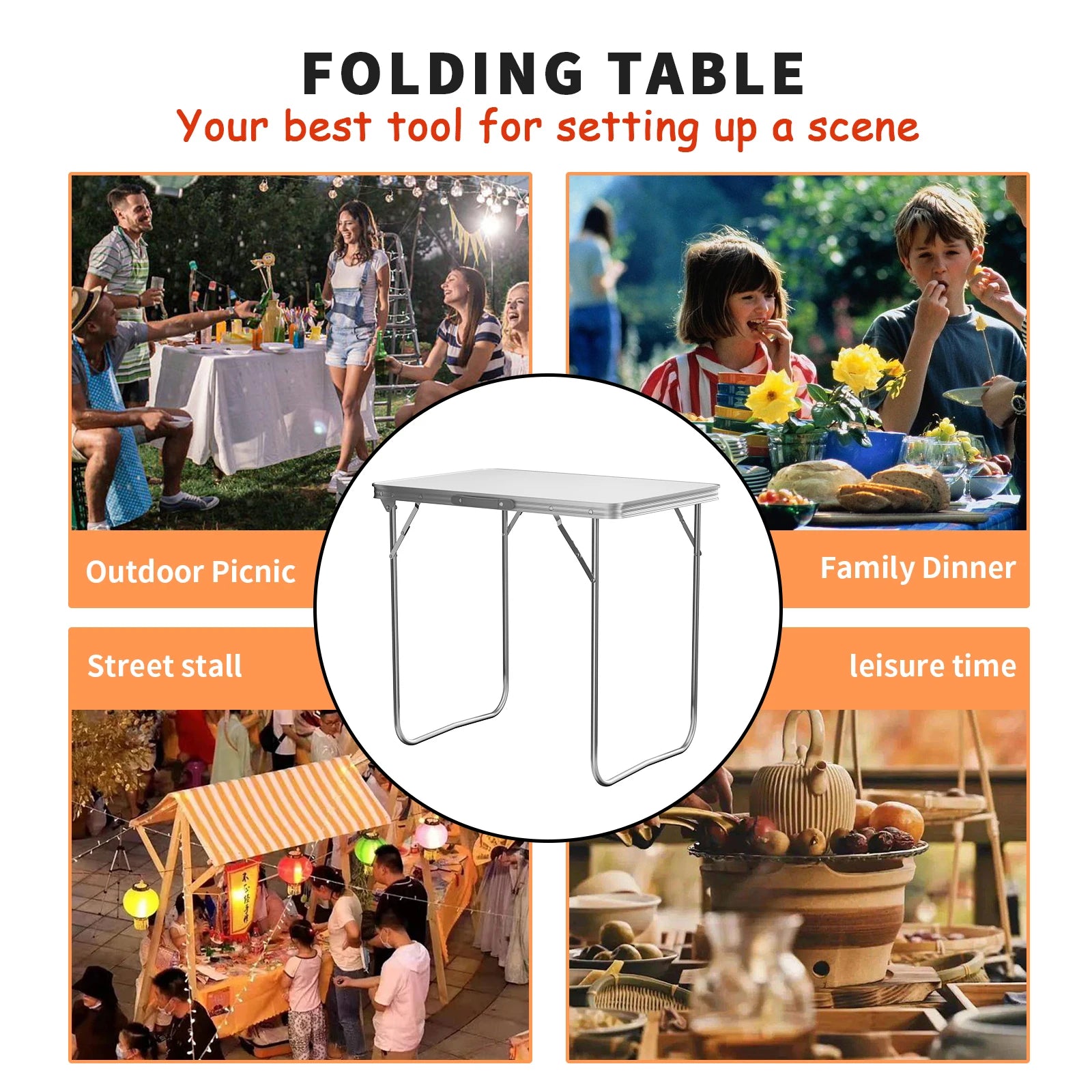 Heavy Duty Folding Table – Perfect for Garden, Camping, BBQs & Parties - Homes Must Haves