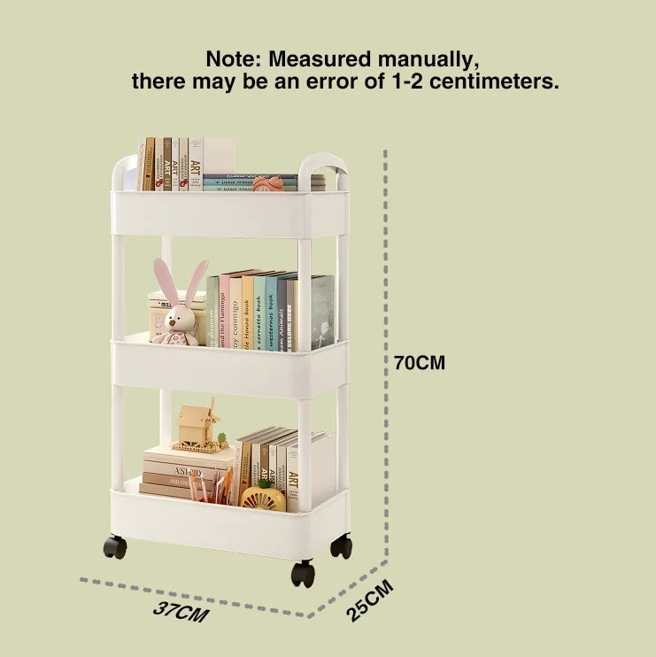 Rolling Multi-Layer Storage Cart – Compact Organiser Trolley for Living Room Kitchen, Bedroom & Bathroom - Homes Must Haves