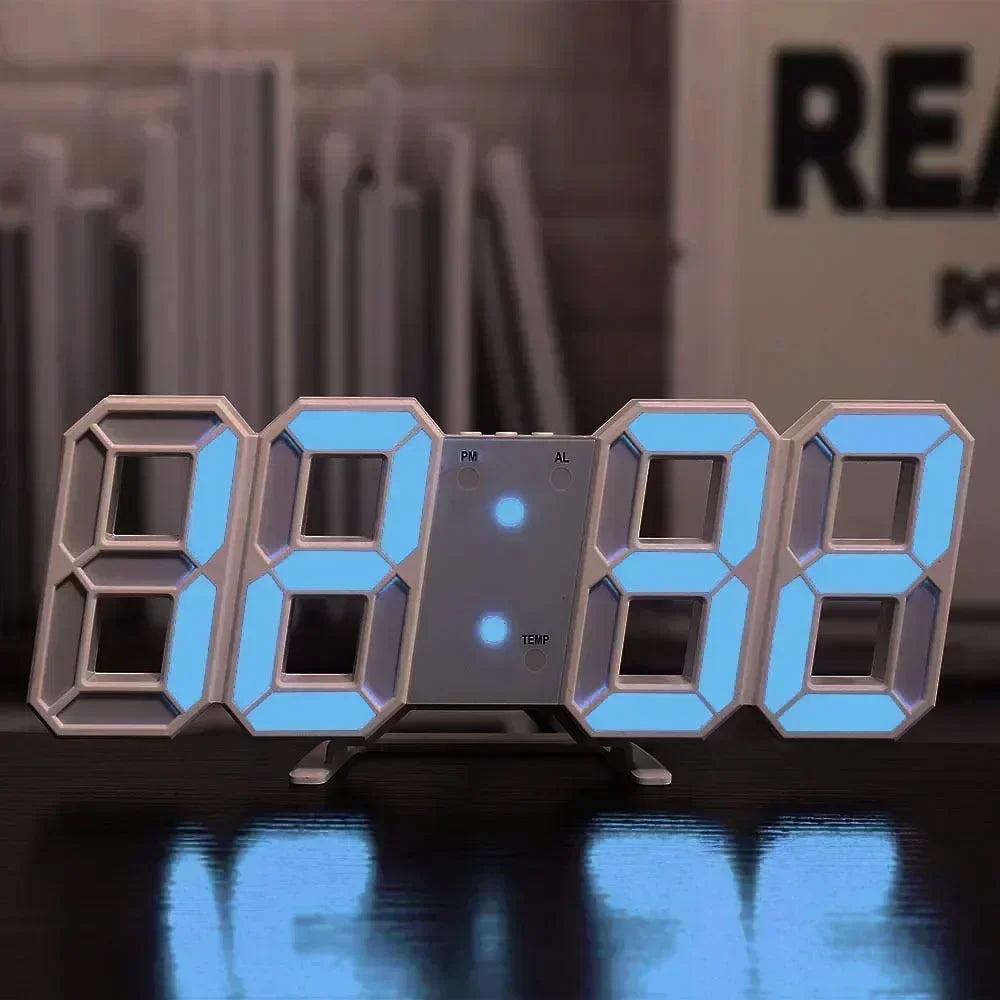 3D LED Digital Clock Wall Decoration Glow Night Mode - Homes Must Haves