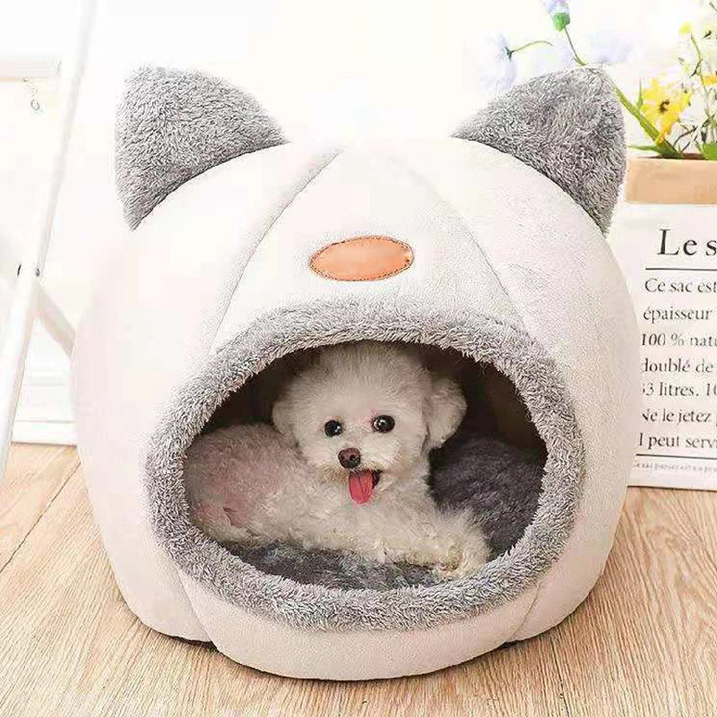 Winter Cat Bed Small Dog House - Cozy Cat Puppy Cave Nest - Homes Must Haves