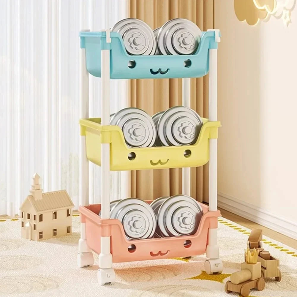 Toy Storage Trolley Bookshelf Snack Rack For Children - Homes Must Haves