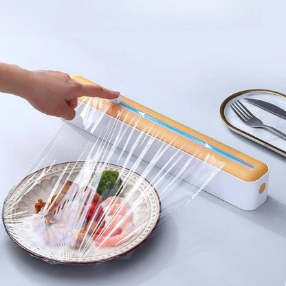 Aluminium Foil and Cling Wrap Film Dispenser with Cutter Food Plastic Cling Wrap Dispenser - Homes Must Haves