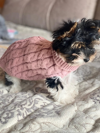 Puppy Dog Turtleneck Sweaters Teddy Jacket for Small Medium Dogs for Winter - Soft Yorkie Coat - Homes Must Haves