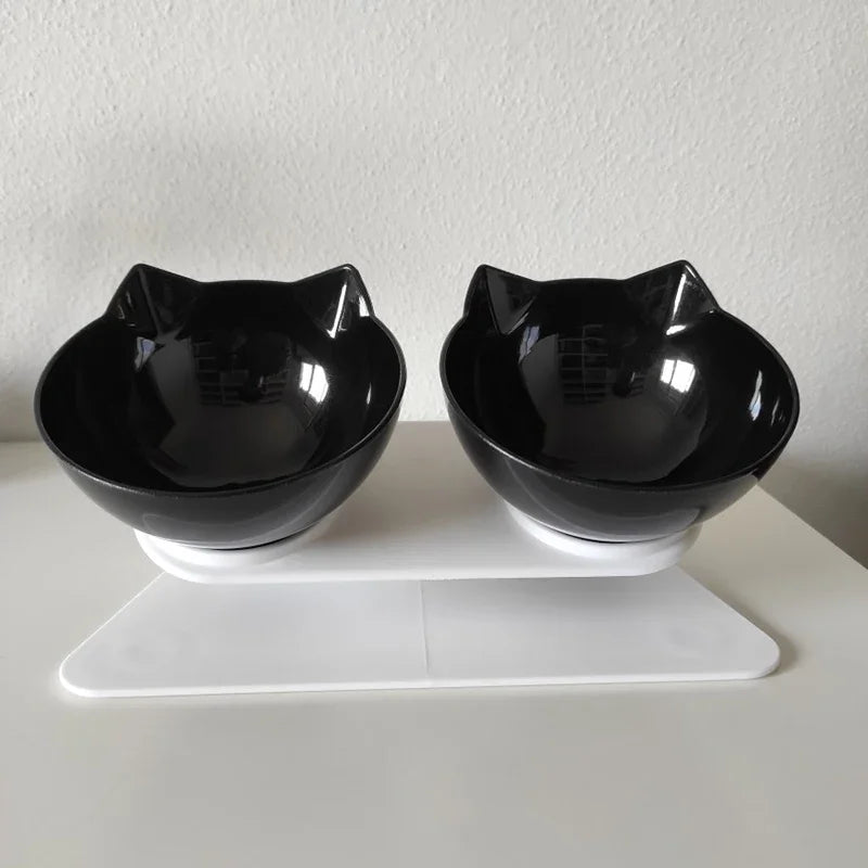 Non-Slip Slanted Cat & Dog Food / Water Bowl With Stand - Anti-Spill - Homes Must Haves