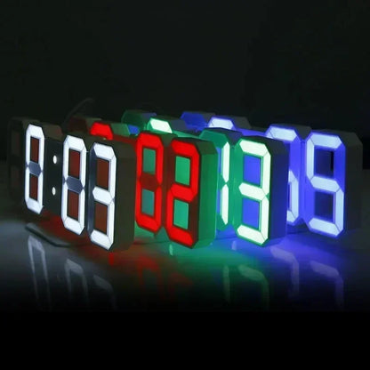 3D LED Digital Clock Wall Decoration Glow Night Mode - Homes Must Haves