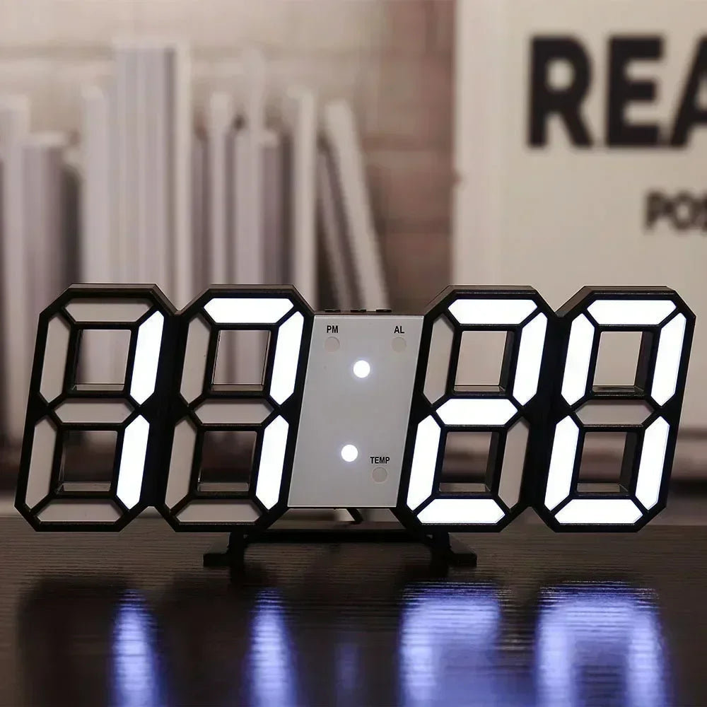 3D LED Digital Clock Wall Decoration Glow Night Mode - Homes Must Haves