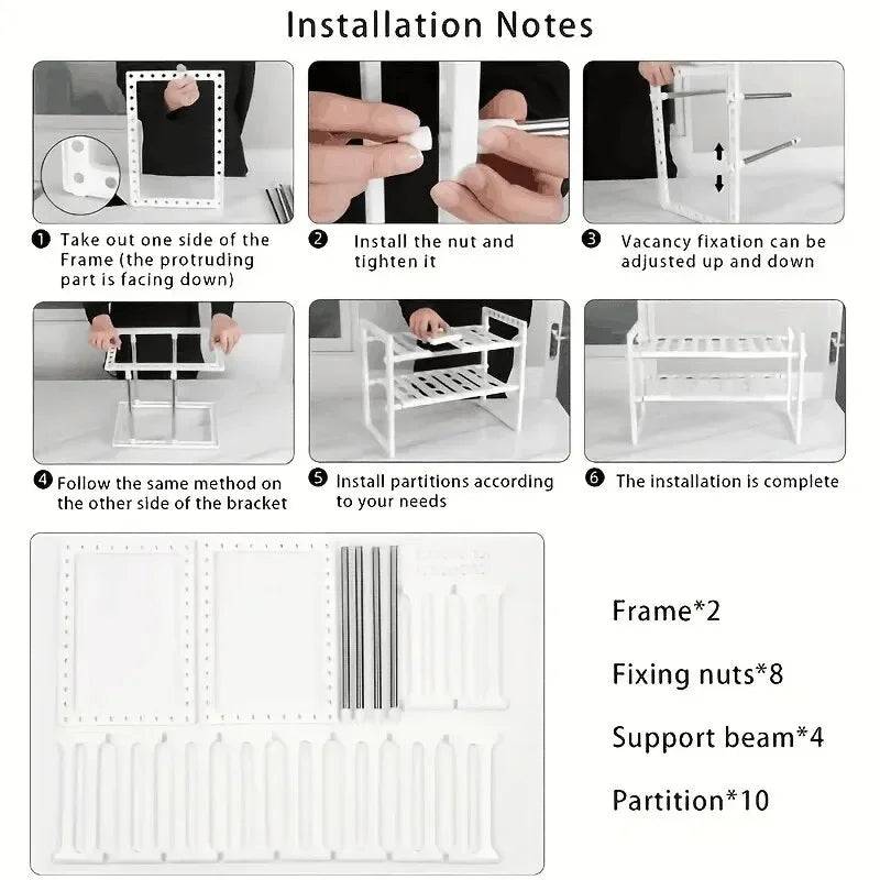 Cabinet Organiser Shelves, Stackable Kitchen Counter / Under Sink Shelves, - Homes Must Haves