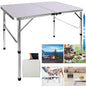 Heavy Duty Foldable Aluminium Table with Adjustable Height - 3 Feet Lightweight 90x60x37/67cm - Homes Must Haves