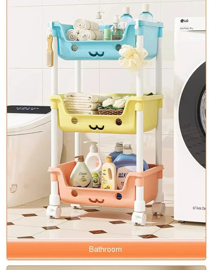 Toy Storage Trolley Bookshelf Snack Rack For Children - Homes Must Haves