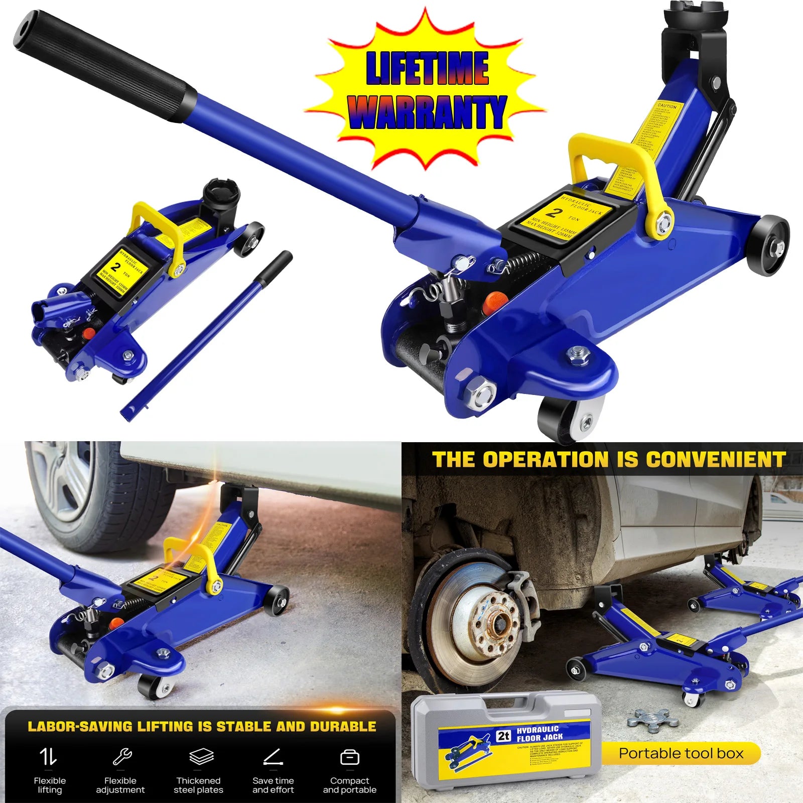 2-Ton Hydraulic Trolley Jack – Heavy Duty Floor Jack - Homes Must Haves