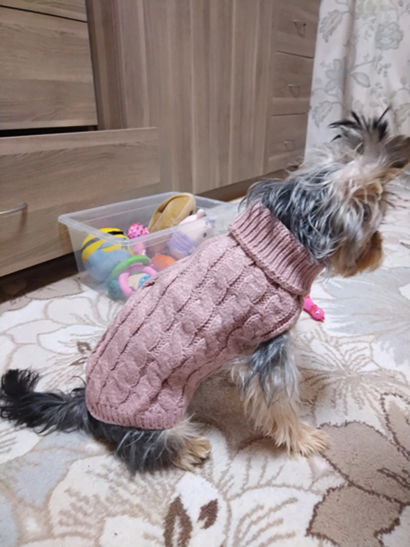 Puppy Dog Turtleneck Sweaters Teddy Jacket for Small Medium Dogs for Winter - Soft Yorkie Coat - Homes Must Haves