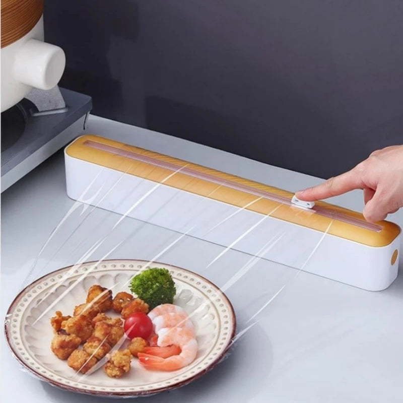 Aluminium Foil and Cling Wrap Film Dispenser with Cutter Food Plastic Cling Wrap Dispenser - Homes Must Haves