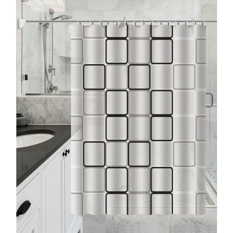 Waterproof Shower Curtain Mildew Proof Durable Bathroom Screens With Hooks - Homes Must Haves