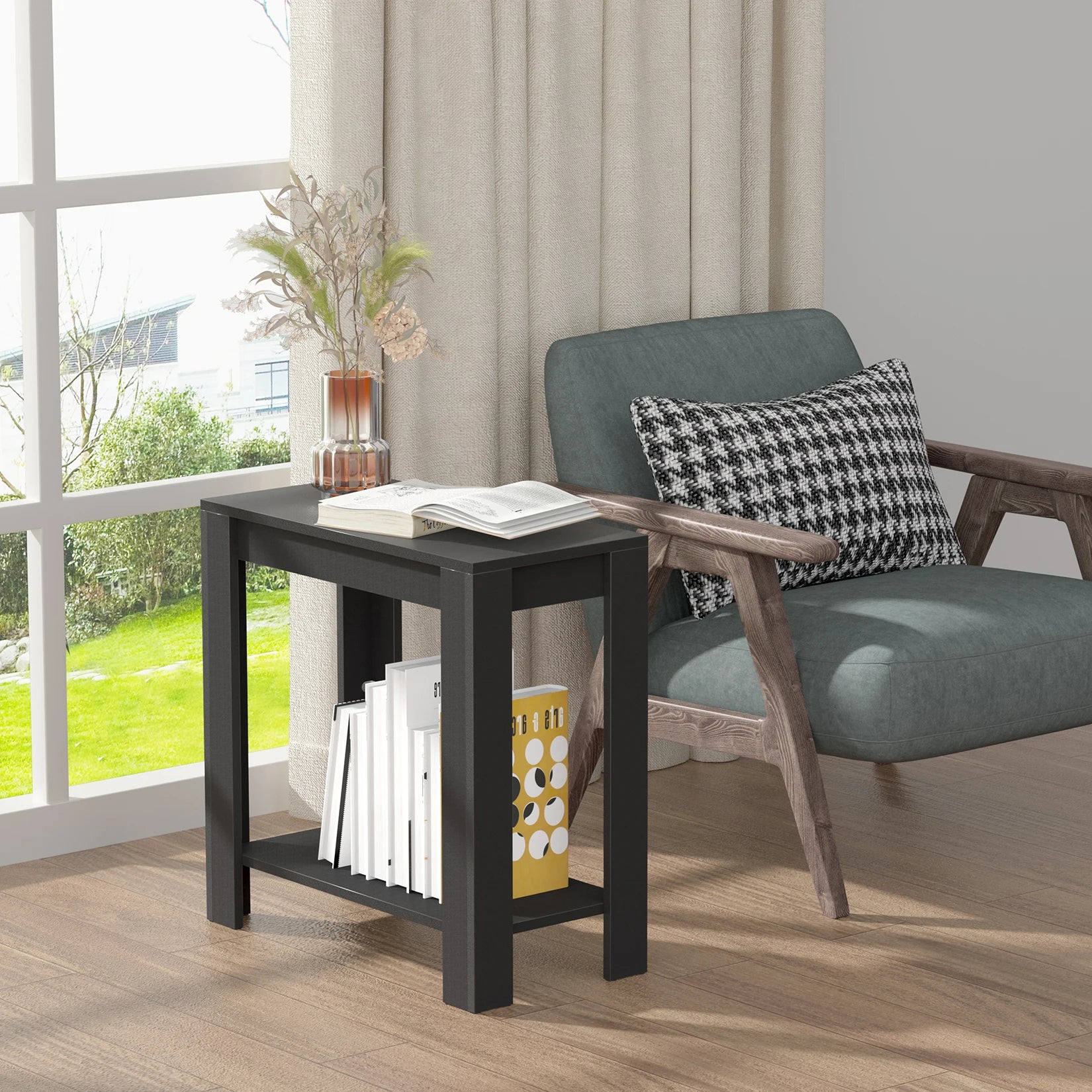 Sleek 2-Tier Sofa Side Coffee Table 60x30x60.5 cm - Homes Must Haves