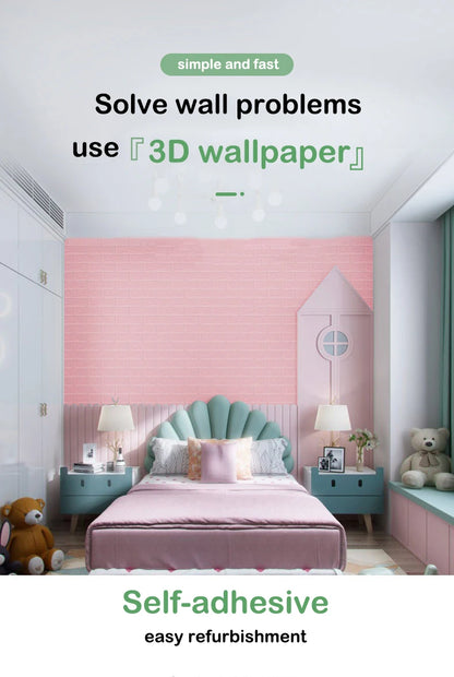 10m 3D Self-Adhesive Wallpaper Continuous Waterproof Brick Wall Stickers - Homes Must Haves