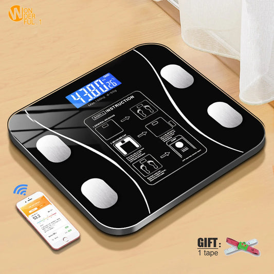 Body Fat Analyser Digital Bathroom Scale - With Smartphone App / Bluetooth-compatible - Homes Must Haves