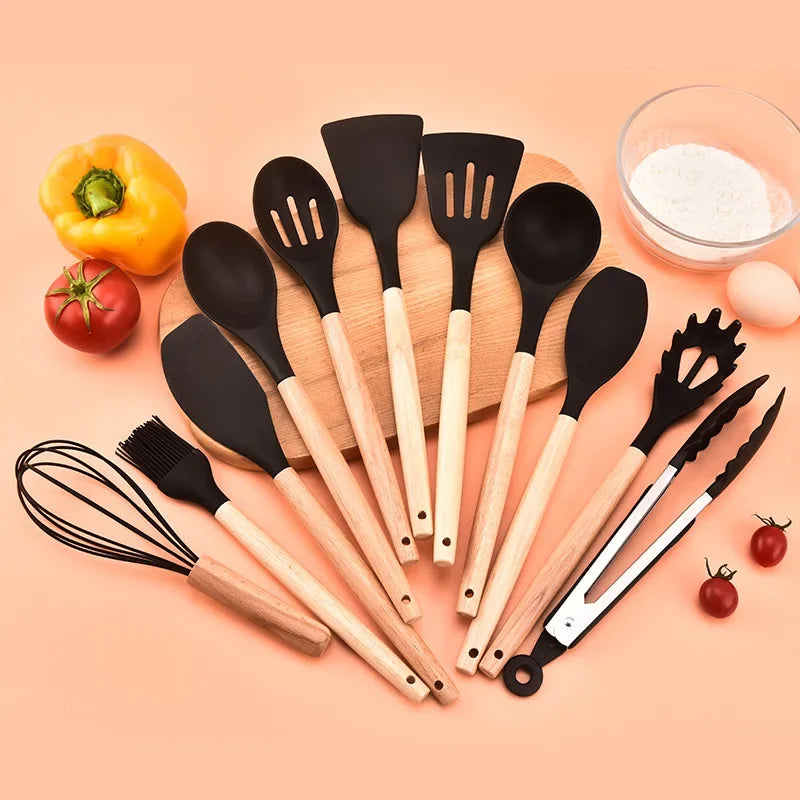 12 Pieces Food Grade Silicone Kitchen Cookware Utensils Set - Homes Must Haves