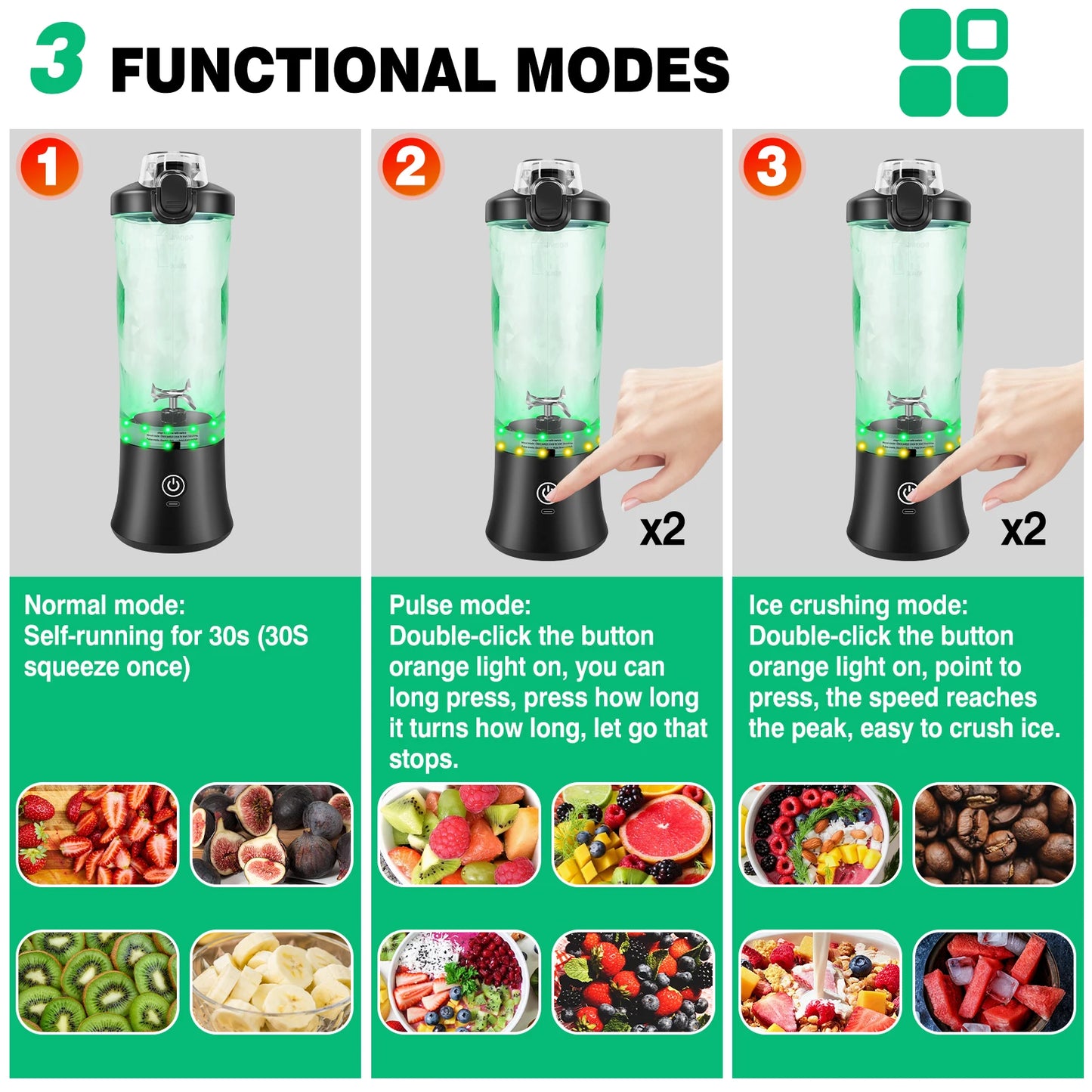 600ml Portable Mini Blender – USB Rechargeable, Travel Smoothie Maker, Ice-Crushing Power - Homes Must Haves