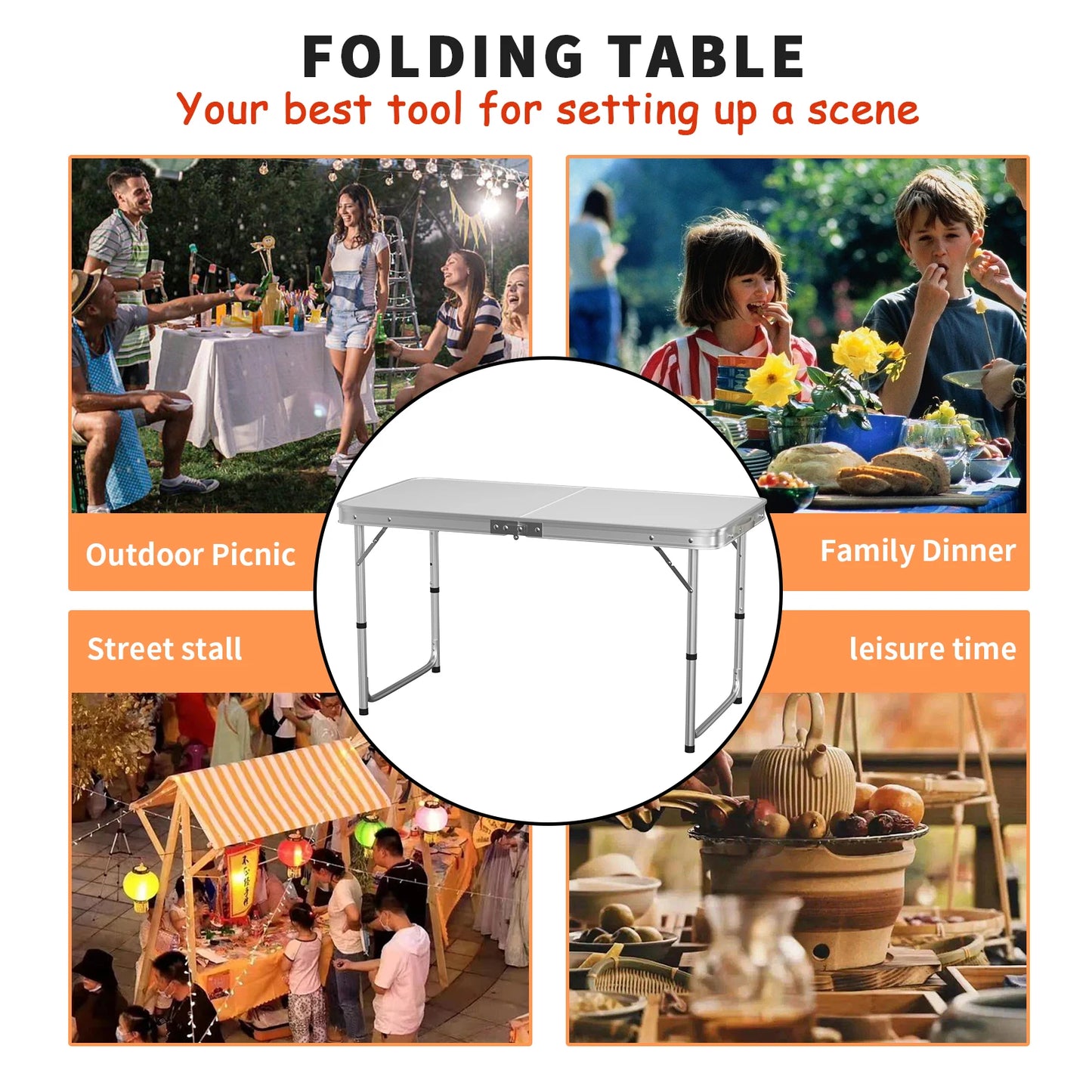 Heavy Duty Folding Table – Perfect for Garden, Camping, BBQs & Parties - Homes Must Haves