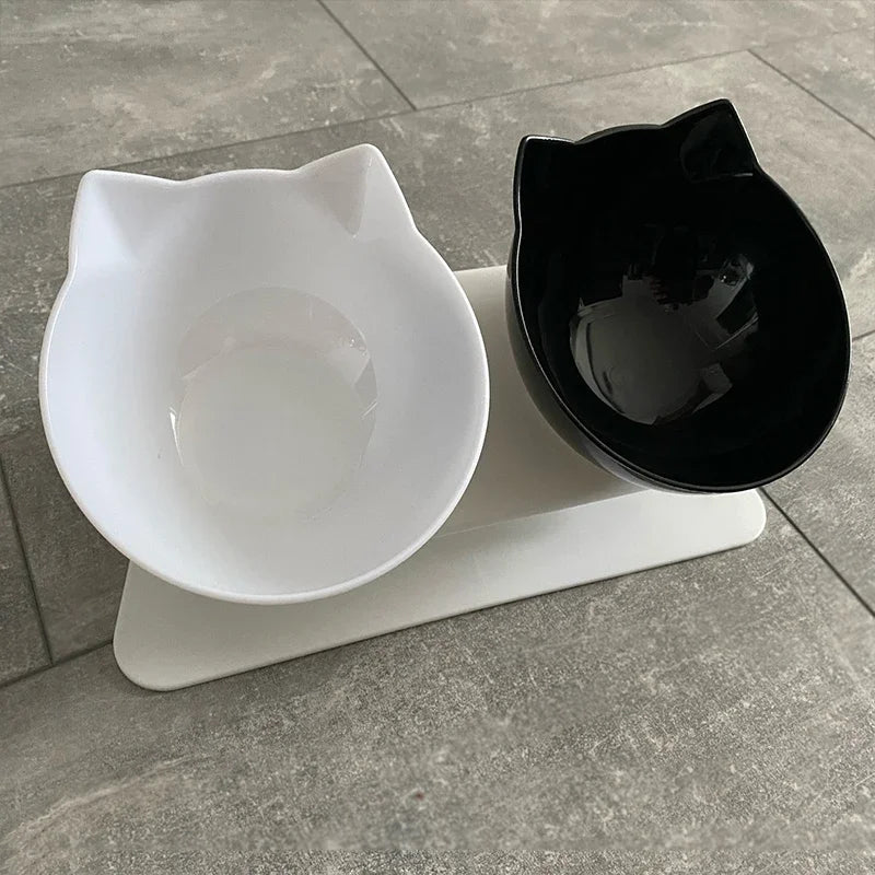 Non-Slip Slanted Cat & Dog Food / Water Bowl With Stand - Anti-Spill - Homes Must Haves