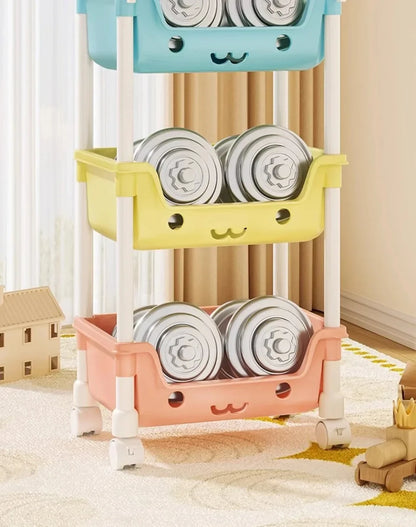 Toy Storage Trolley Bookshelf Snack Rack For Children - Homes Must Haves