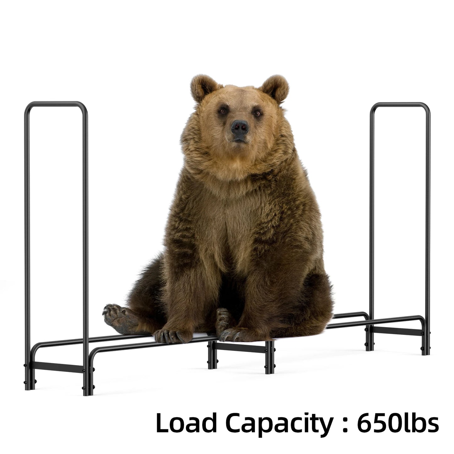 Long Heavy Duty Metal Firewood Log Rack - 91.6" x 46.38" x 13.7" (7.6 feet long) - Homes Must Haves