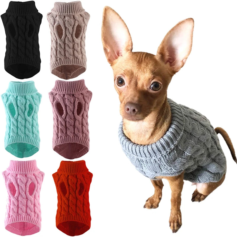 Puppy Dog Turtleneck Sweaters Teddy Jacket for Small Medium Dogs for Winter - Soft Yorkie Coat - Homes Must Haves