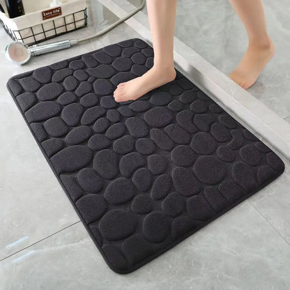 3D Non Slip Cobblestone Embossed Bathroom Mat - Homes Must Haves