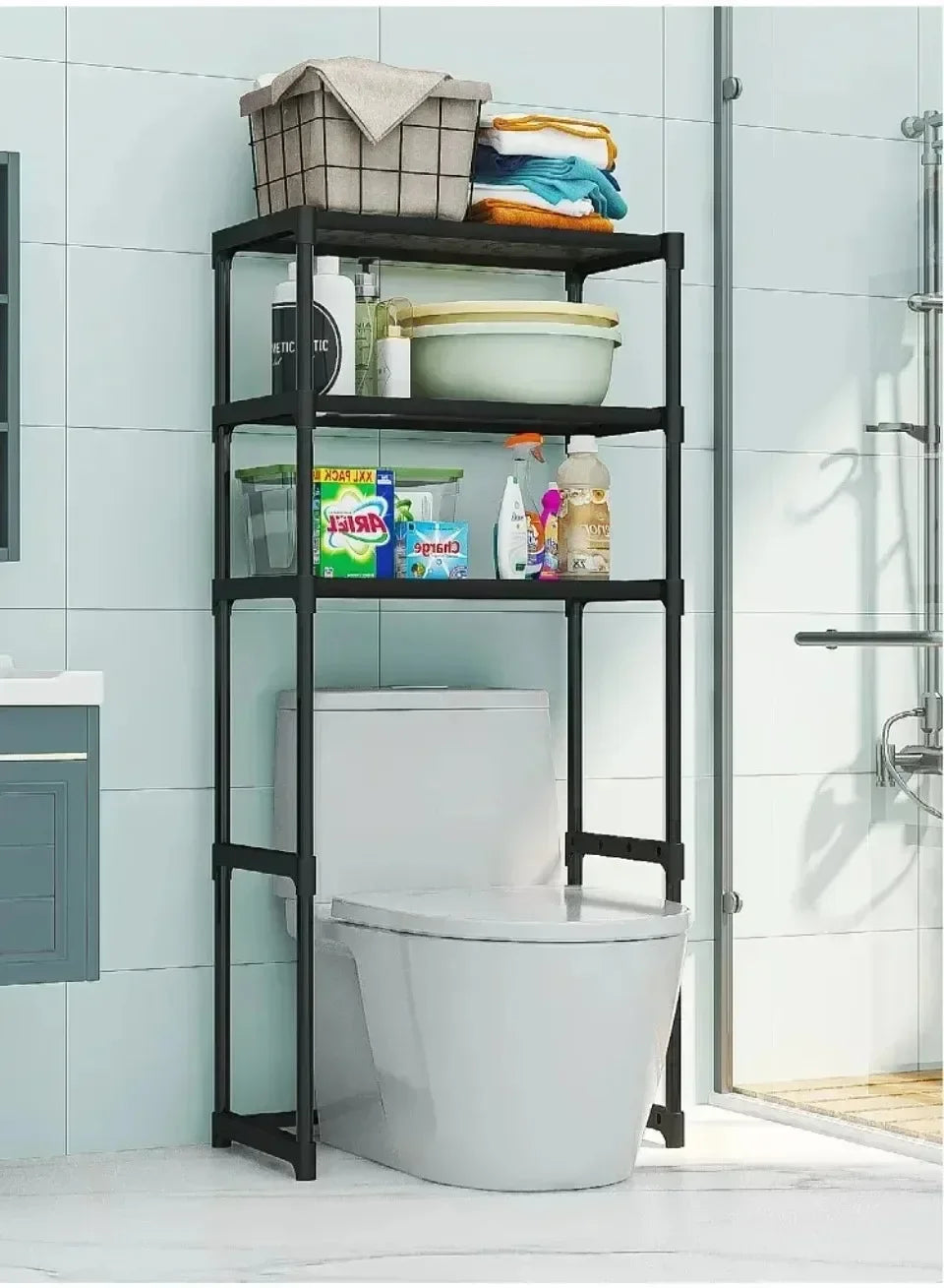 Multi-Layer Floor Standing Over the Toilet / Washer Storage Rack - Homes Must Haves