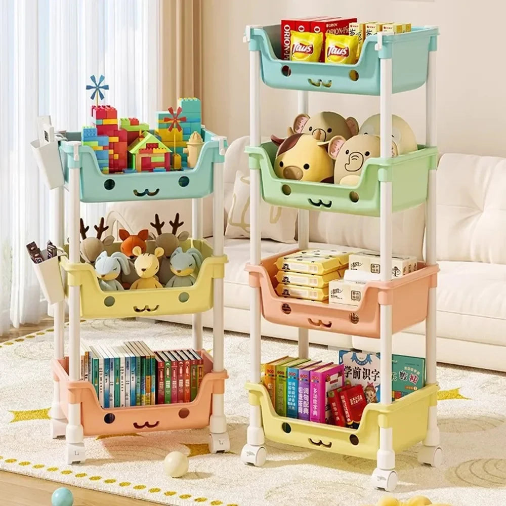 Toy Storage Trolley Bookshelf Snack Rack For Children - Homes Must Haves