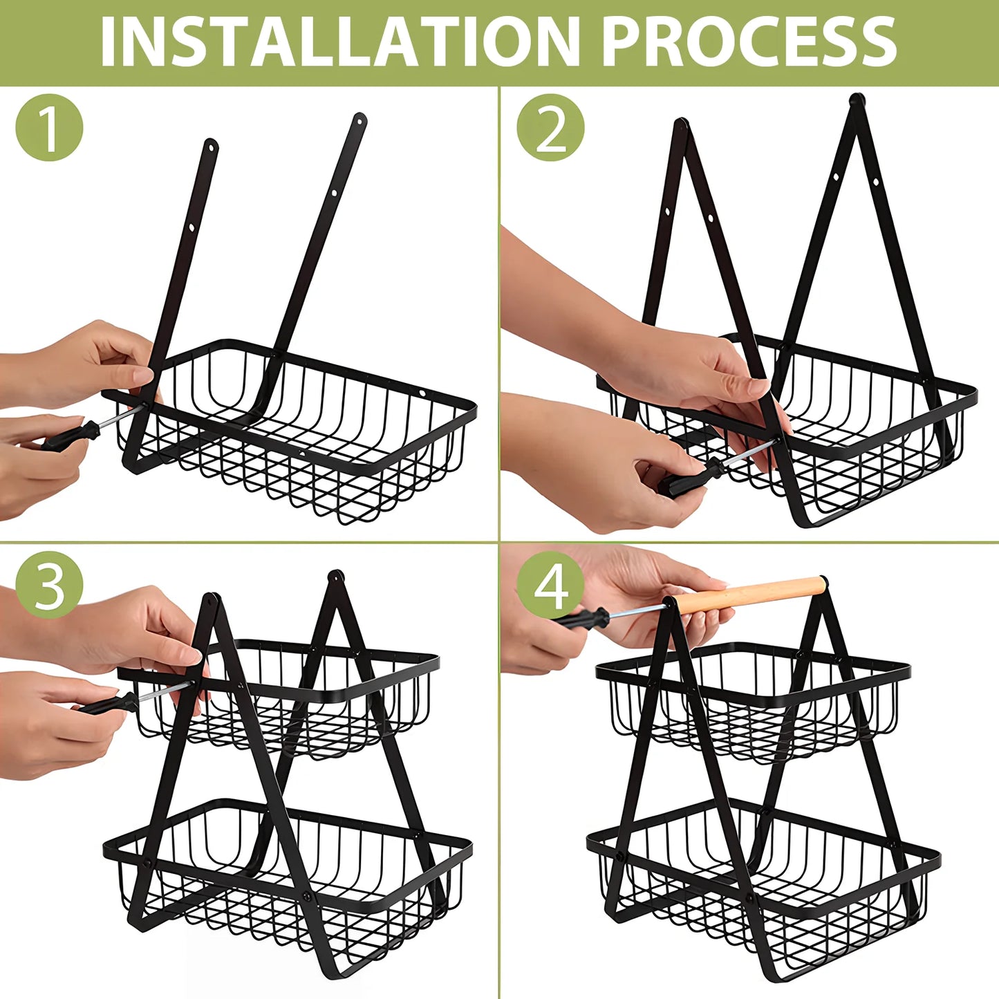 3 & 2-Tier Countertop Fruit Basket - Homes Must Haves