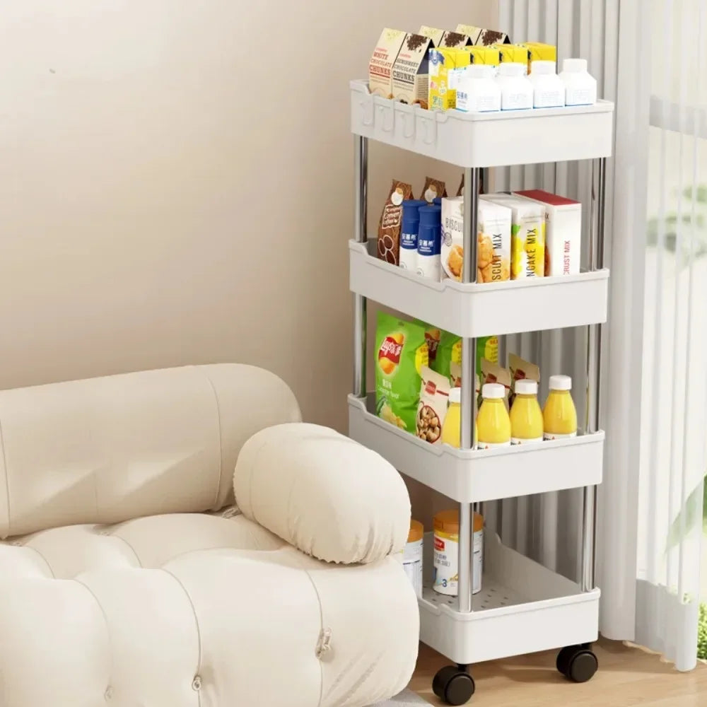 Slim Kitchen / Bathroom Storage Cart On Wheels - Suitable for Tight Spaces - Homes Must Haves