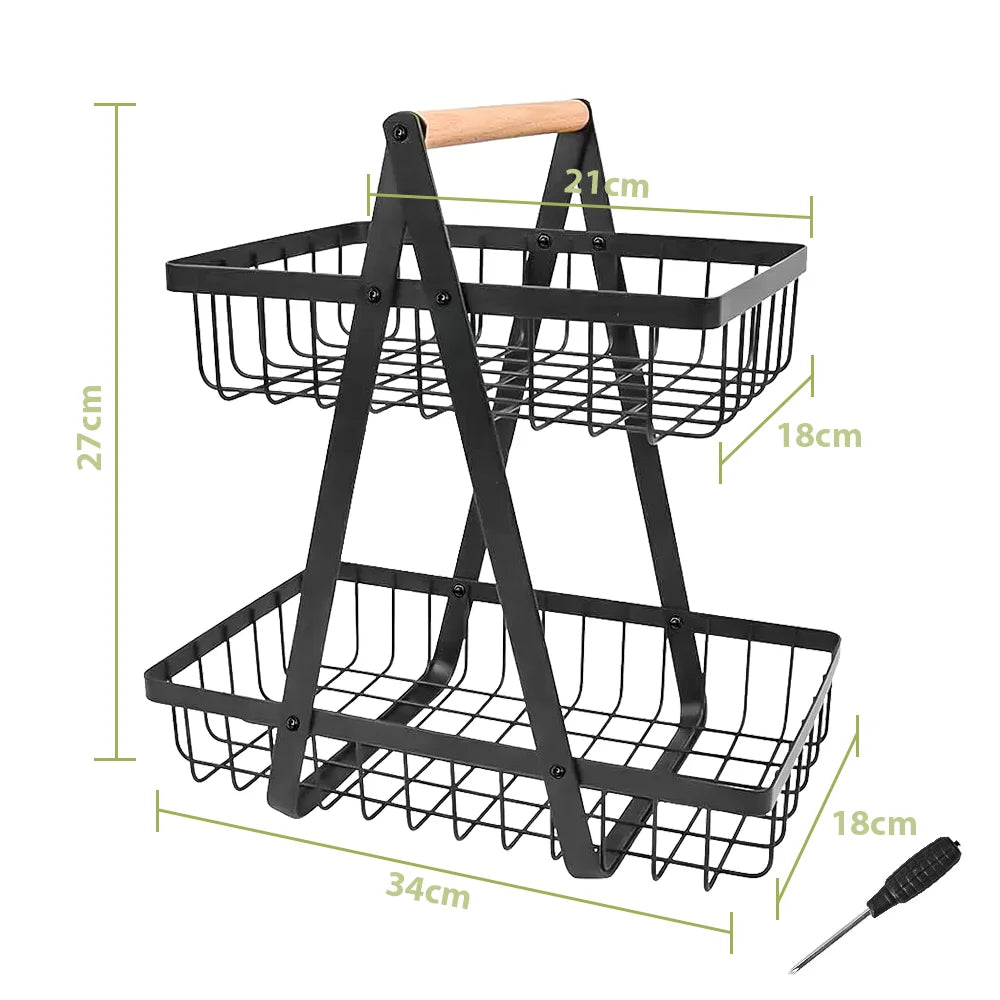 3 & 2-Tier Countertop Fruit Basket - Homes Must Haves