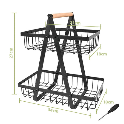 3 & 2-Tier Countertop Fruit Basket - Homes Must Haves