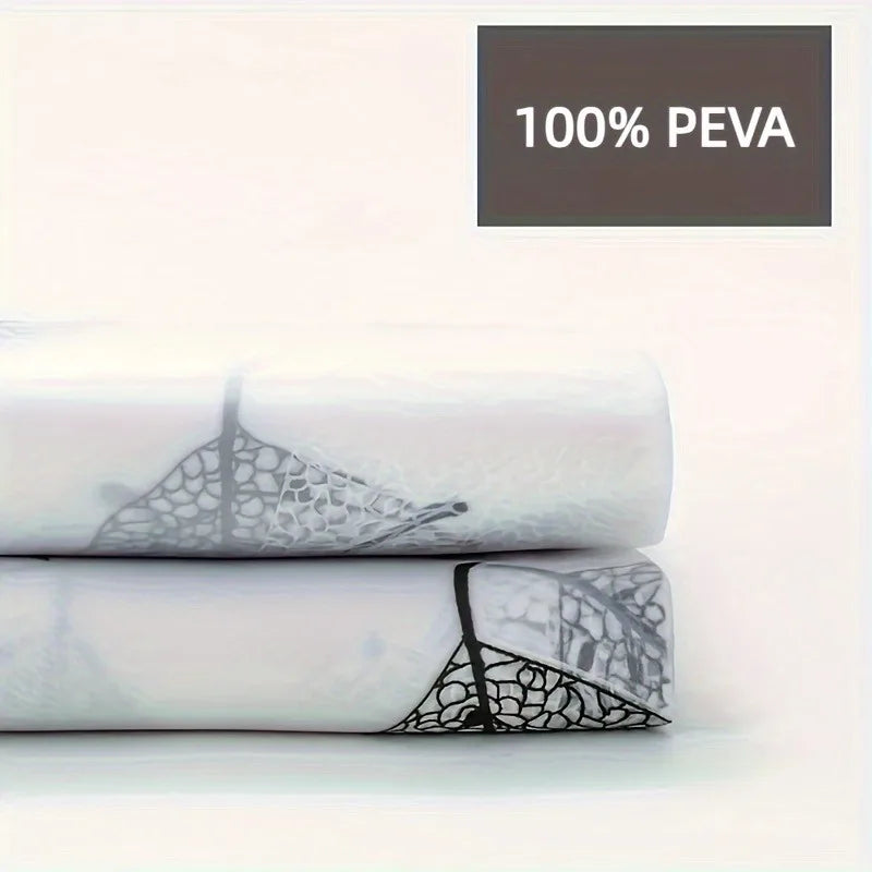 Waterproof PEVA Leaf Pattern Shower Curtain with Hooks - 180X180 CM - Homes Must Haves