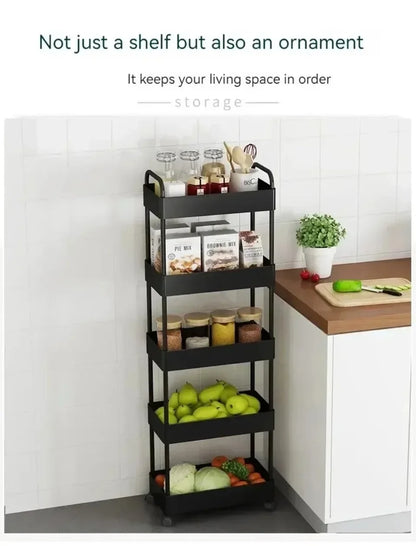 Slim Kitchen / Bathroom Storage Cart On Wheels - Suitable for Tight Spaces - Homes Must Haves