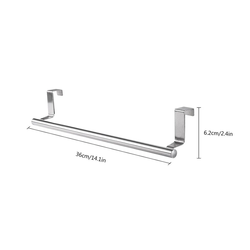 Kitchen Cabinet Door Hanging Towel Rack - Stainless Steel - Homes Must Haves