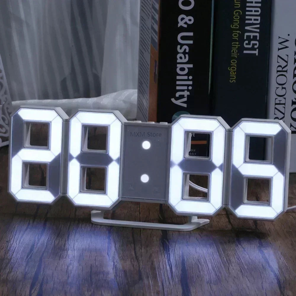 3D LED Digital Clock Wall Decoration Glow Night Mode - Homes Must Haves