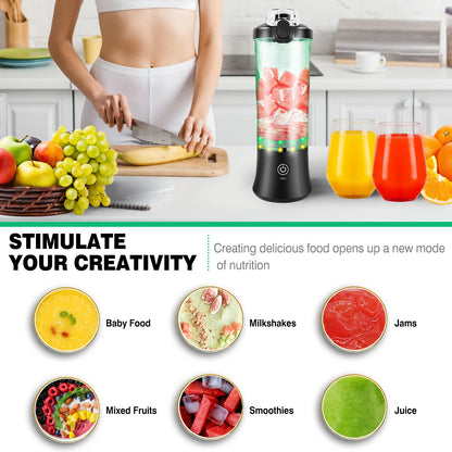 600ml Portable Mini Blender – USB Rechargeable, Travel Smoothie Maker, Ice-Crushing Power - Homes Must Haves