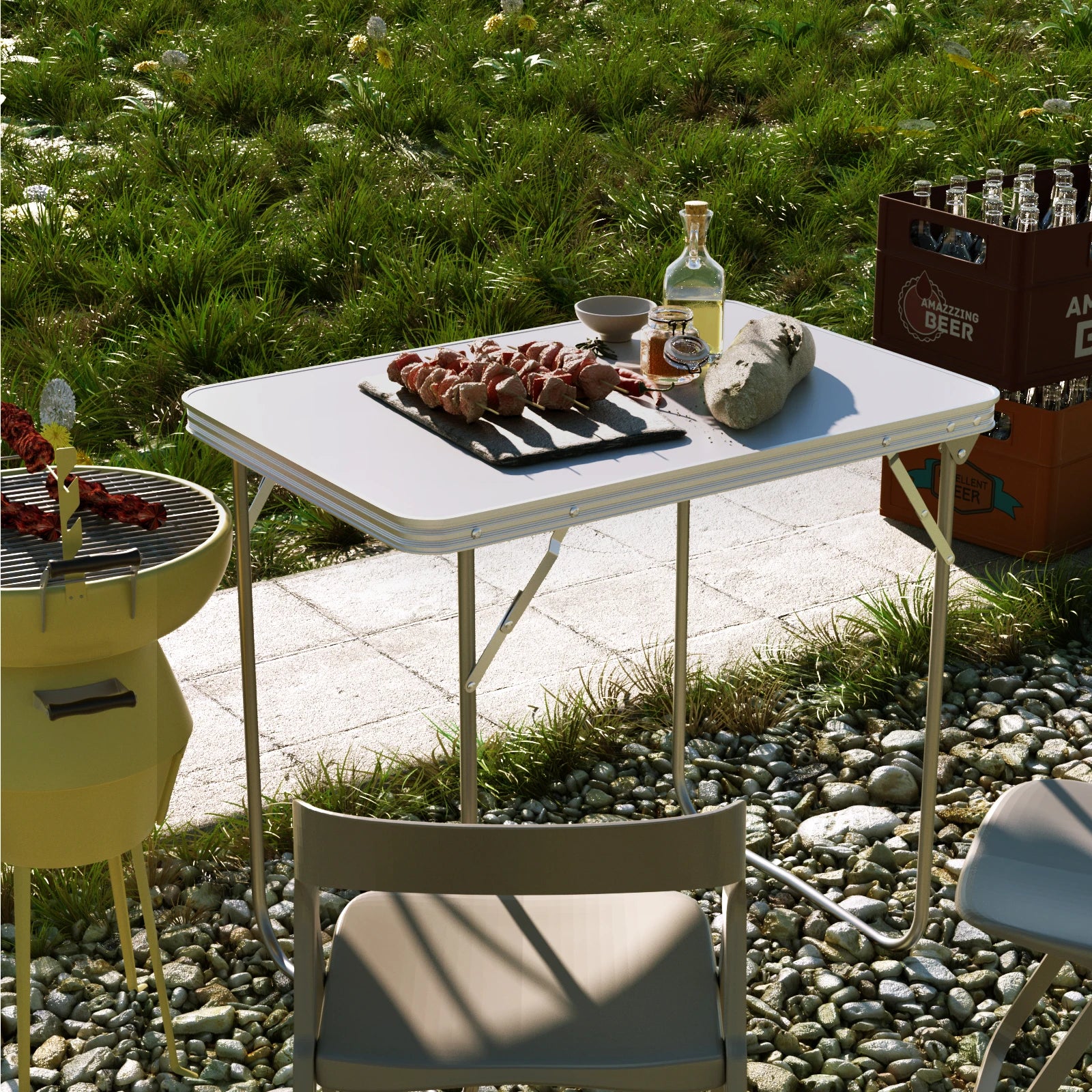 Heavy Duty Folding Table – Perfect for Garden, Camping, BBQs & Parties - Homes Must Haves