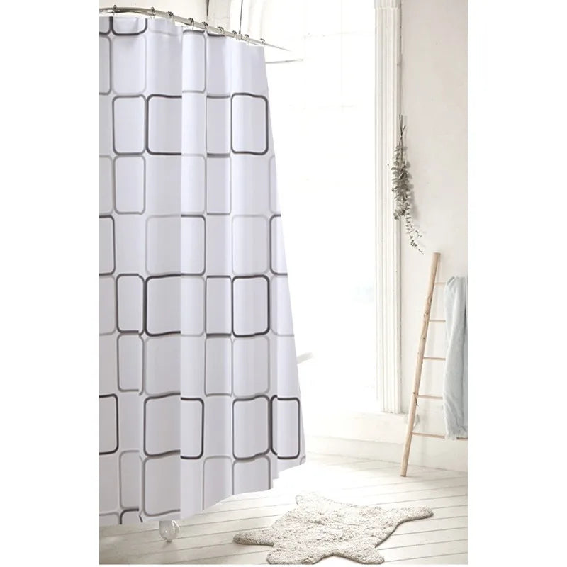 Waterproof Shower Curtain Mildew Proof Durable Bathroom Screens With Hooks - Homes Must Haves