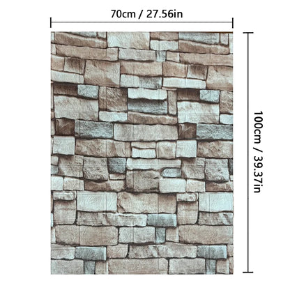 10m 3D Self-Adhesive Wallpaper Continuous Waterproof Brick Wall Stickers - Homes Must Haves